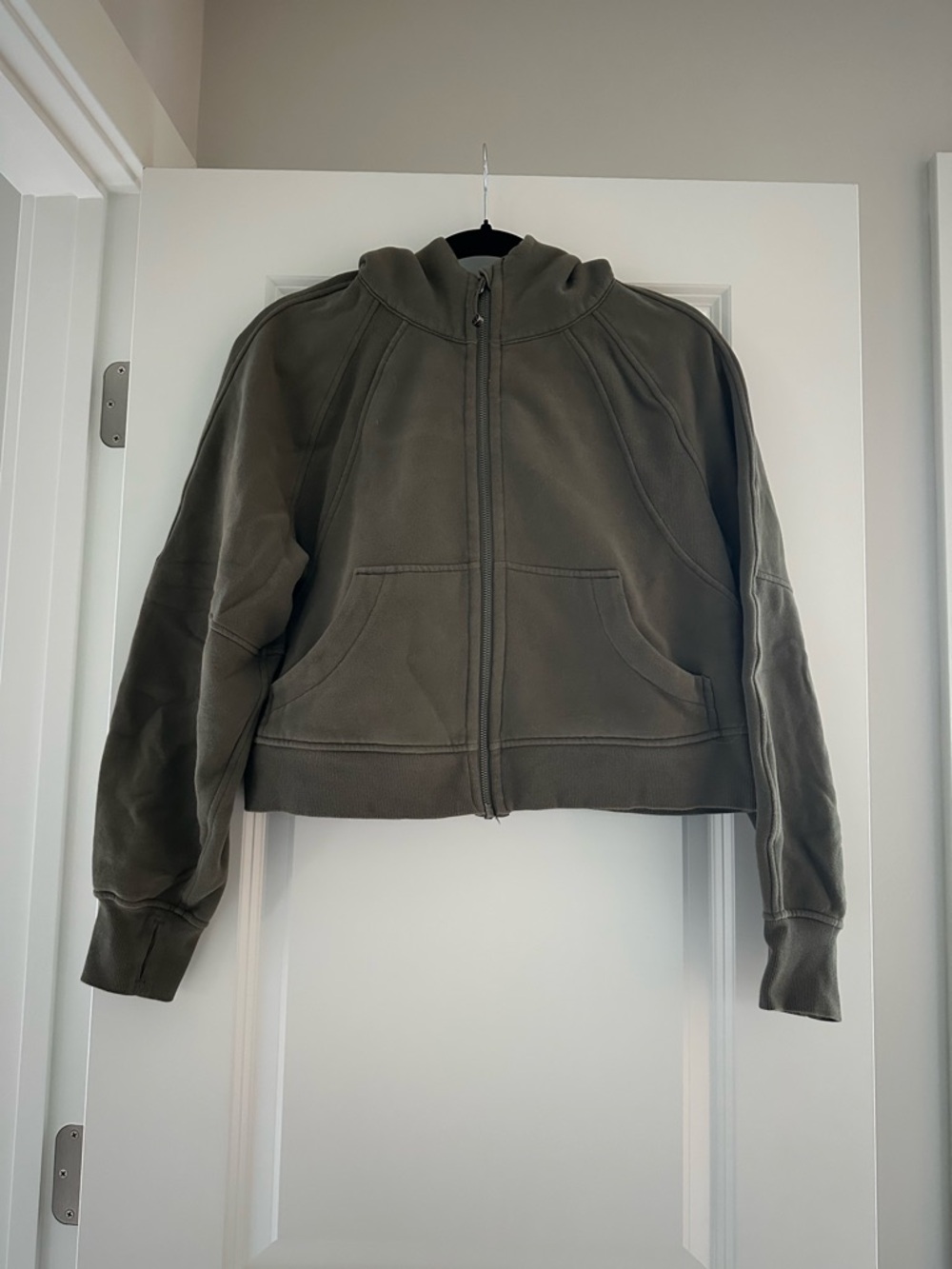 lululemon athletica scuba Olive Green Full-Zip Hooded Sweatshirt